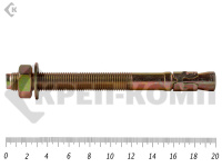 Анкер клиновой 16х200, желтый цинк (2шт)