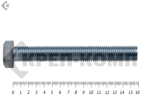 Болт полная резьба, цинк DIN933 20х160 пр.10,9 (25кг/64)