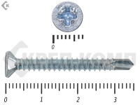 Саморез оконный со сверлом, Белый цинк, под автомат 3,9х35 Kn (8000шт)