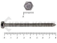 Саморез с шестигранной головой Нержавейка DIN7976 А2 6,3х80 (200шт)