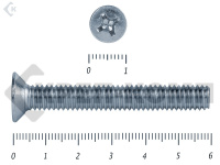 Винт потайной,цинк DIN965 6х 60 (20шт)