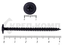 Саморез с прессшайбой острый Чёрный фосфат 4,2х51 (3500шт)
